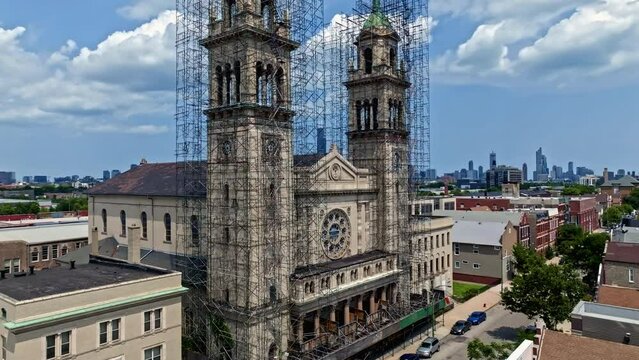 Pilsen&rsquo;s St. Adalbert Church approved to become Chicago Landmark - aerial view
