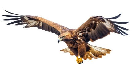 Majestic golden eagle photo realistic illustration - Generative AI.