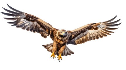 Majestic golden eagle photo realistic illustration - Generative AI.