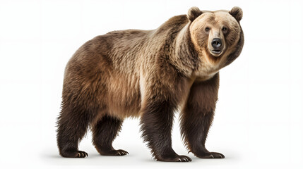 Obraz premium Grizzly bear on white background