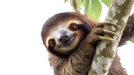 Serene sloth photo realistic illustration - Generative AI.