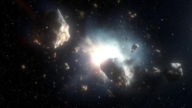 Space background of meteorites and dust.