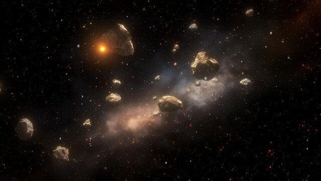 Space background of meteorites and dust.