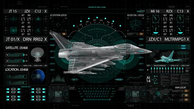 Military jet HUD interface screen