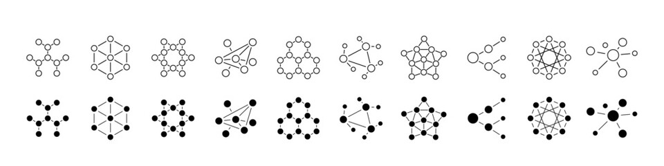 Business network icon set illustration