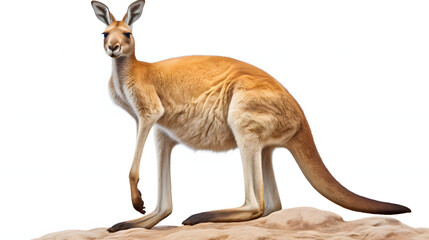 Kangaroo on white background - obrazy, fototapety, plakaty