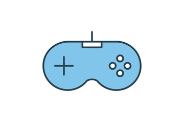 Gaming Controller Icon. Icon related to multimedia and entertainment. suitable for web site design, app, user interfaces. Flat line icon style. Simple vector design editable