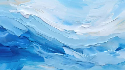 Fotobehang Abstract thick blue oil paint background  © Charlie