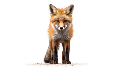Fototapeta premium Sneaky fox photo realistic illustration - Generative AI.
