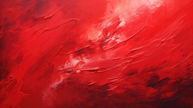 Abstract thick red oil paint background 
