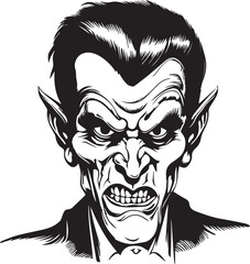 Scary Dracula, Dracula Head, Vampire, Halloween Monster Dracula, Vector illustration, SVG	
