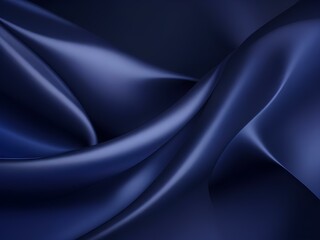 Obraz premium Abstract dark blue background. Silk satin. Navy blue color. . Soft wavy folds. 3D