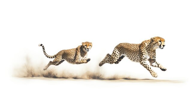 Agile cheetah photo realistic illustration - Generative AI.