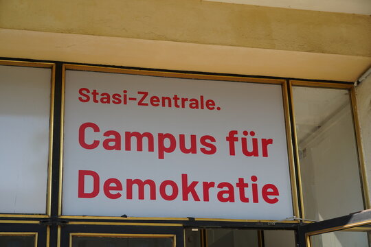 Der Campus f&uuml;r Demokratie in der ehemaligen Stasi-Zentrale in Lichtenberg in Berlin am 23.08.2023