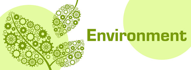 Environment Gears Leaves Green Circles Text 
