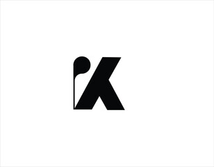 Letter K or VK logo - obrazy, fototapety, plakaty