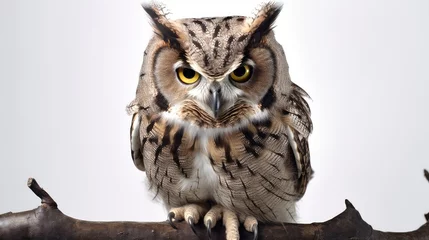Fototapete Kilimandscharo Wise owl photo realistic illustration - Generative AI.