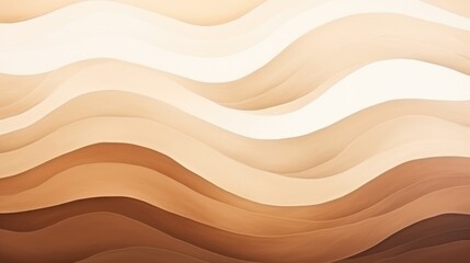 Brown beige soft color gradient watercolor wave abstract background. Wavy elegant modern template design. AI Illustration for cosmetics nature concept, backdrop, textile, banner.