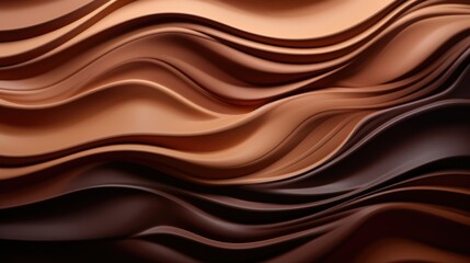 Abstract brown waves background. Caramel, coffee blending gradient wavy texture. Modern AI illustration. Chocolate wave wallpaper.