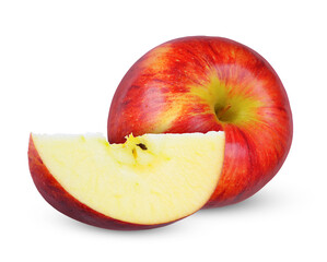 Red apple isolated on white background.