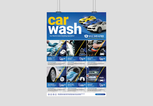Car Wash Poster Banner Layout