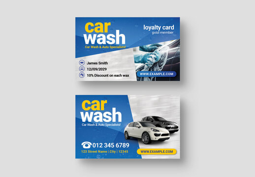 Car Wash Business Card Layout