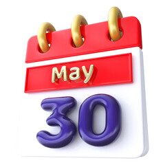 30 May -  Icon 3D Calendar Render