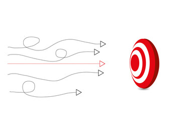 Target, banner business 3d icon. Vector illustration