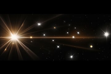 This sensory spectacle captures the dazzling flash lights breaking through the darkness. The vector-drawn sparkling effects are mesmerizing, while the ignition of abstract lens flares br Generative AI