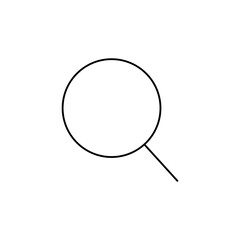 Magnifier in a linear style on an isolated background. Search icon for web design.Editable outline.