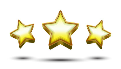 Isolated Vector Gold Stars, transparent gold star illustration