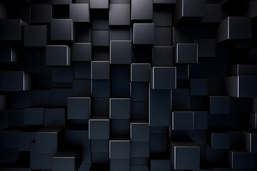 3d abstract dark background with 3d geometric cubes