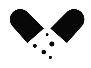 Drugs icon flat. Illustration isolated on white background. Vector grey sign symbol.