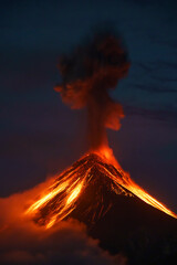 Volcan de Fuego volcano from Acatenango volcano