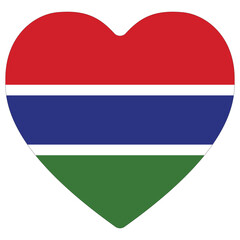 Gambia flag heart shape. Flag of Gambia heart shape