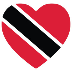  Trinidad and Tobago flag in heart shape. Flag of Trinidad and Tobago heart shape
