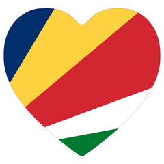 Seychelles flag in heart shape. Flag of Seychelles love shape