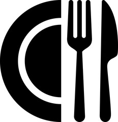 Cutlery flat icon as concept of restaurant symbol