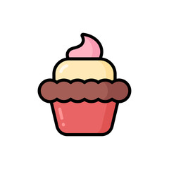 Simple Muffin lineal color icon. The icon can be used for websites, print templates, presentation templates, illustrations, etc