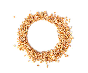 Obraz premium Wheat Grains, Barley Pile, Dry Cereal Seeds, Wheat Grains Heap on White