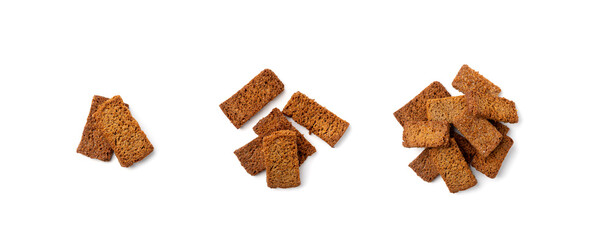 Rye Croutons, Brown Bread Rusks, Crispy Bread Cubes, Dry Rye Crouoton Crumbs, Brown Roasted Rusks