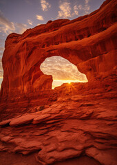 Arch Panorama in sunset light,
