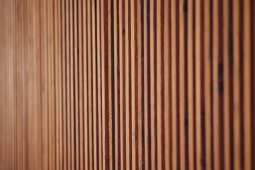 Background of brown wooden slats, texture of wood strips - obrazy, fototapety, plakaty