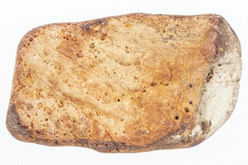 Top view of single yellow pebble