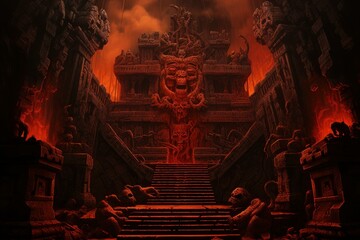 Temple of doom fire. Generate Ai