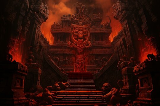 Temple of doom fire. Generate Ai