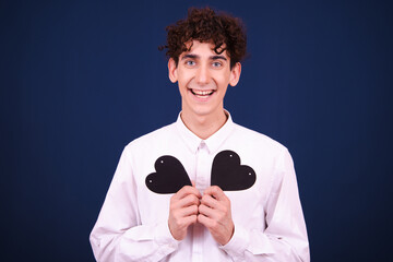 Funny guy. The young man studies and works.