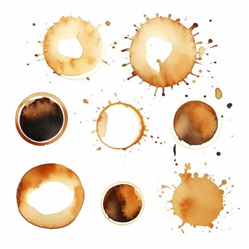 Coffee stains set, Generative AI