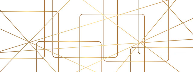 Abstract colorful golden and white geometric square and random lines with realistic line wave geometric square and triangle shape, Abstract golden lines pattern texture business background.