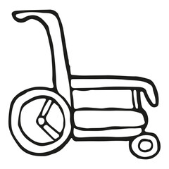 Medical wheelchair vector doodle illustration medical hospital health care clinical